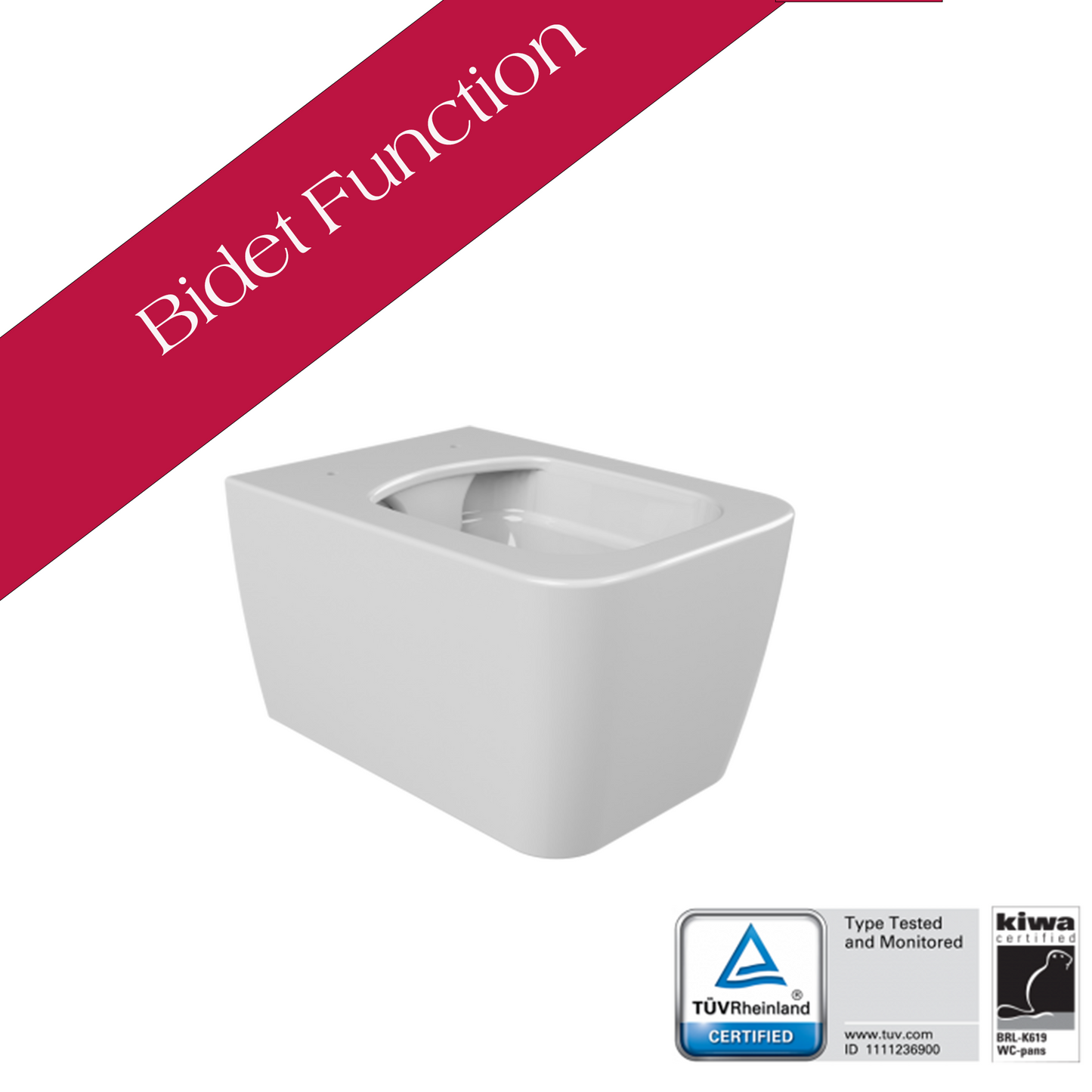 Hera Rimless Wall Hung Bidet Toilet With Soft Close Seat 019700