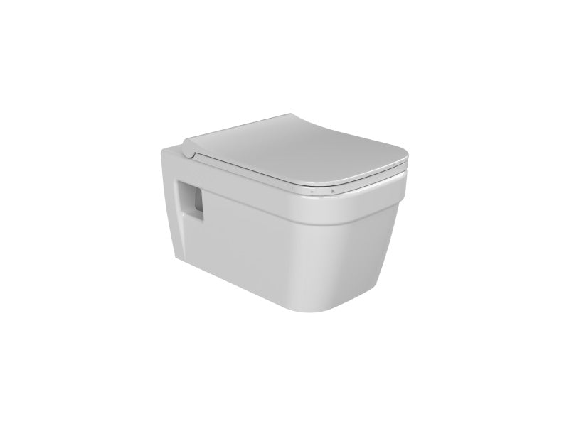 Noura Rimless Wall Hung Toilet With Soft Close Seat 019900-W