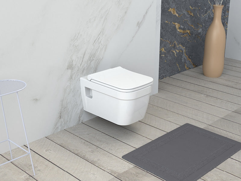 Noura Rimless Wall Hung Toilet With Soft Close Seat 019900-W