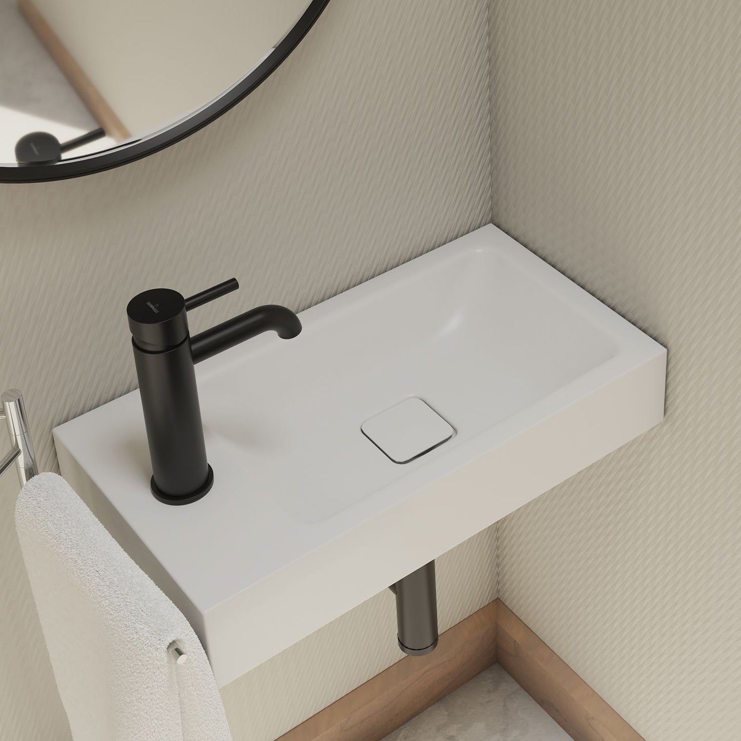 Single Lever Basin Mixer Without Pop Up Waste Black Steinberg