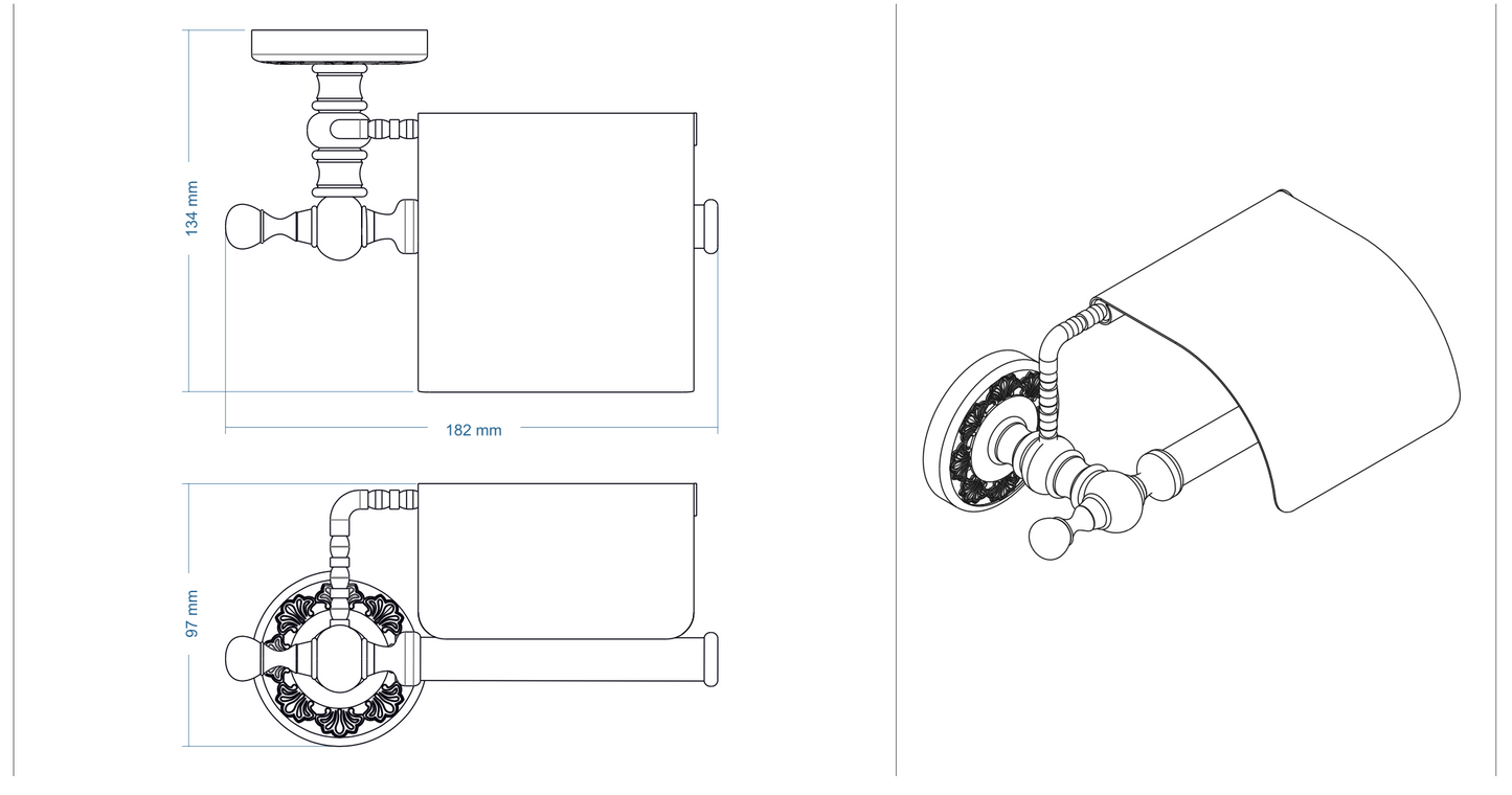 HM Design Toilet Roll Holder With Cover