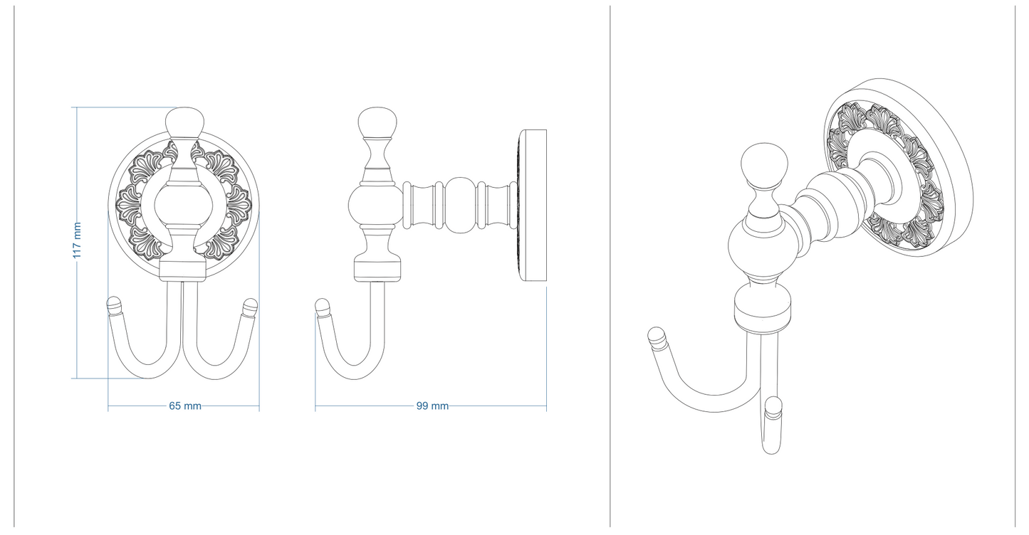 HM Design Double Towel Hook