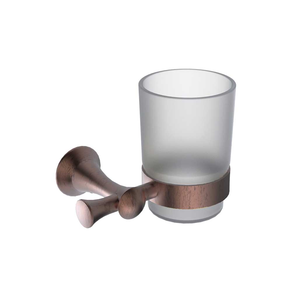 Art Deluxe Frosted Glass Tumbler & Holder
