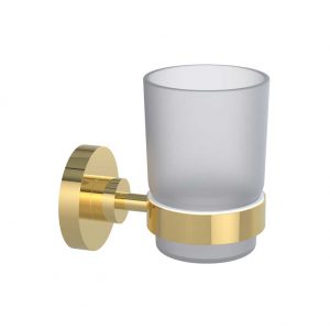 Arya Frosted Glass Tumbler & Holder