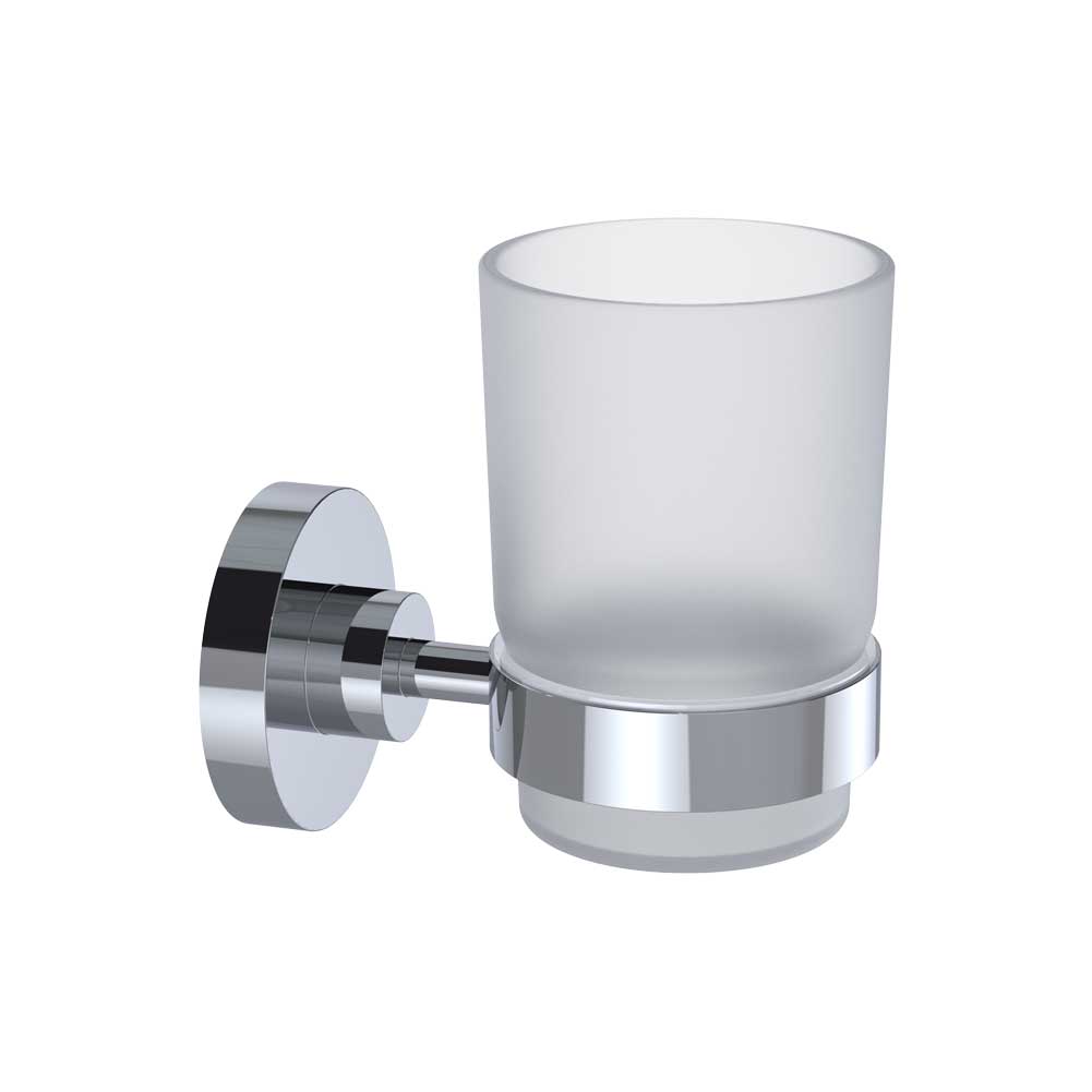 Arya Frosted Glass Tumbler & Holder