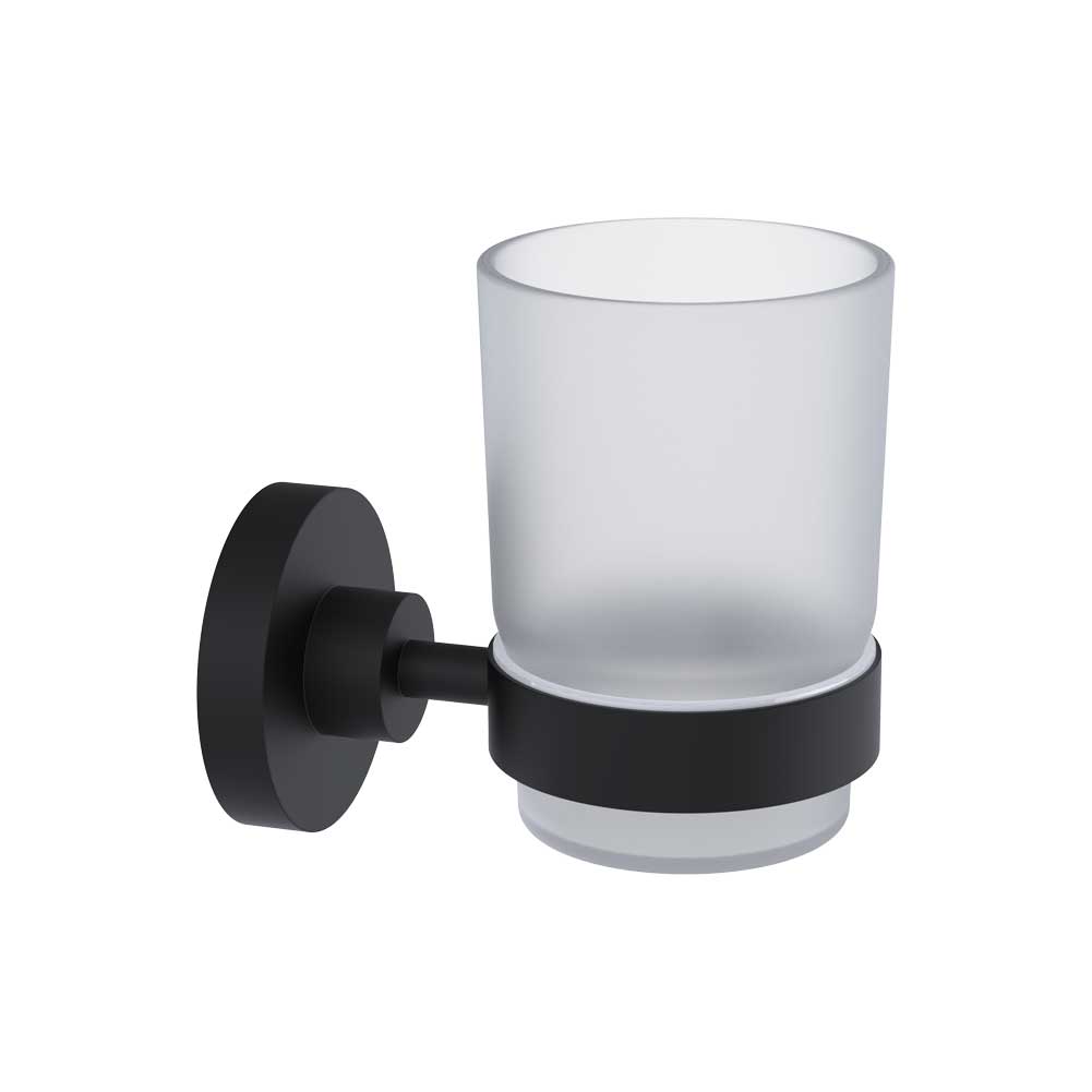 Arya Frosted Glass Tumbler & Holder