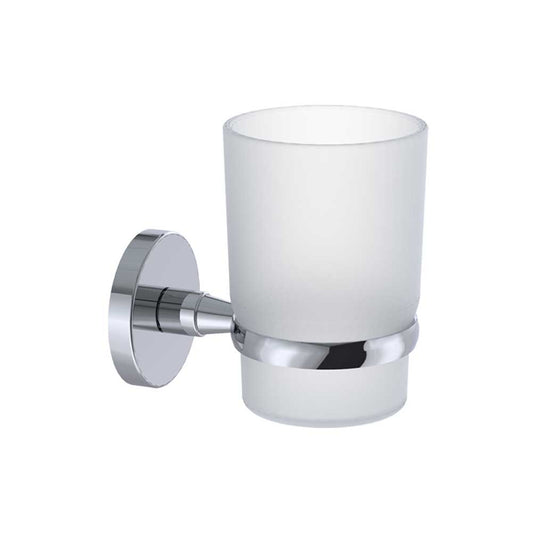 Natura Frosted Glass Tumbler & Holder