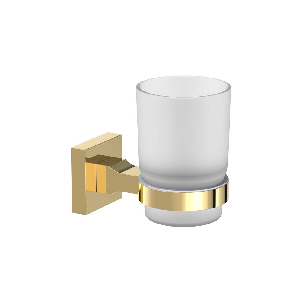 Q1 Frosted Glass Tumbler & Holder