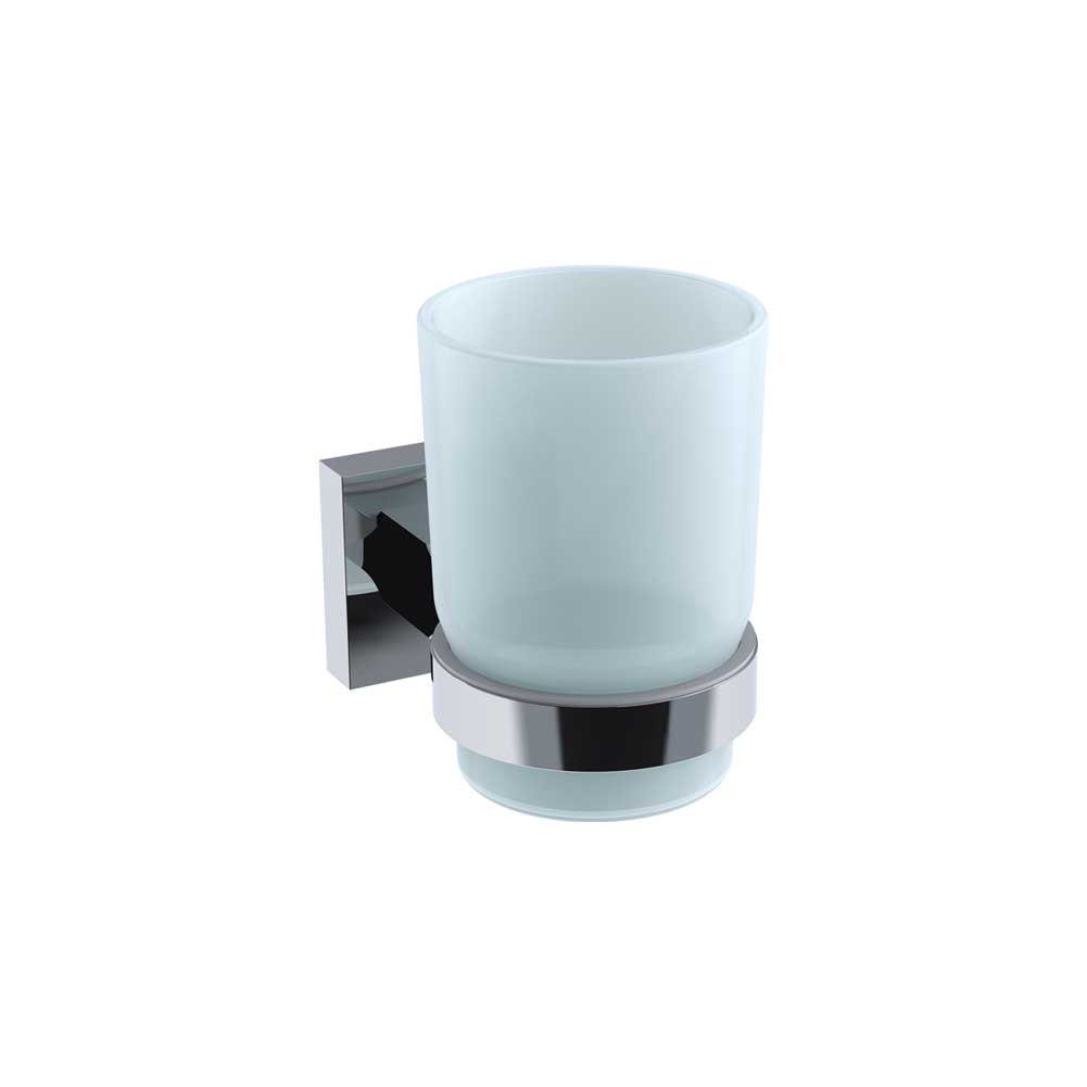 Q1 Frosted Glass Tumbler & Holder