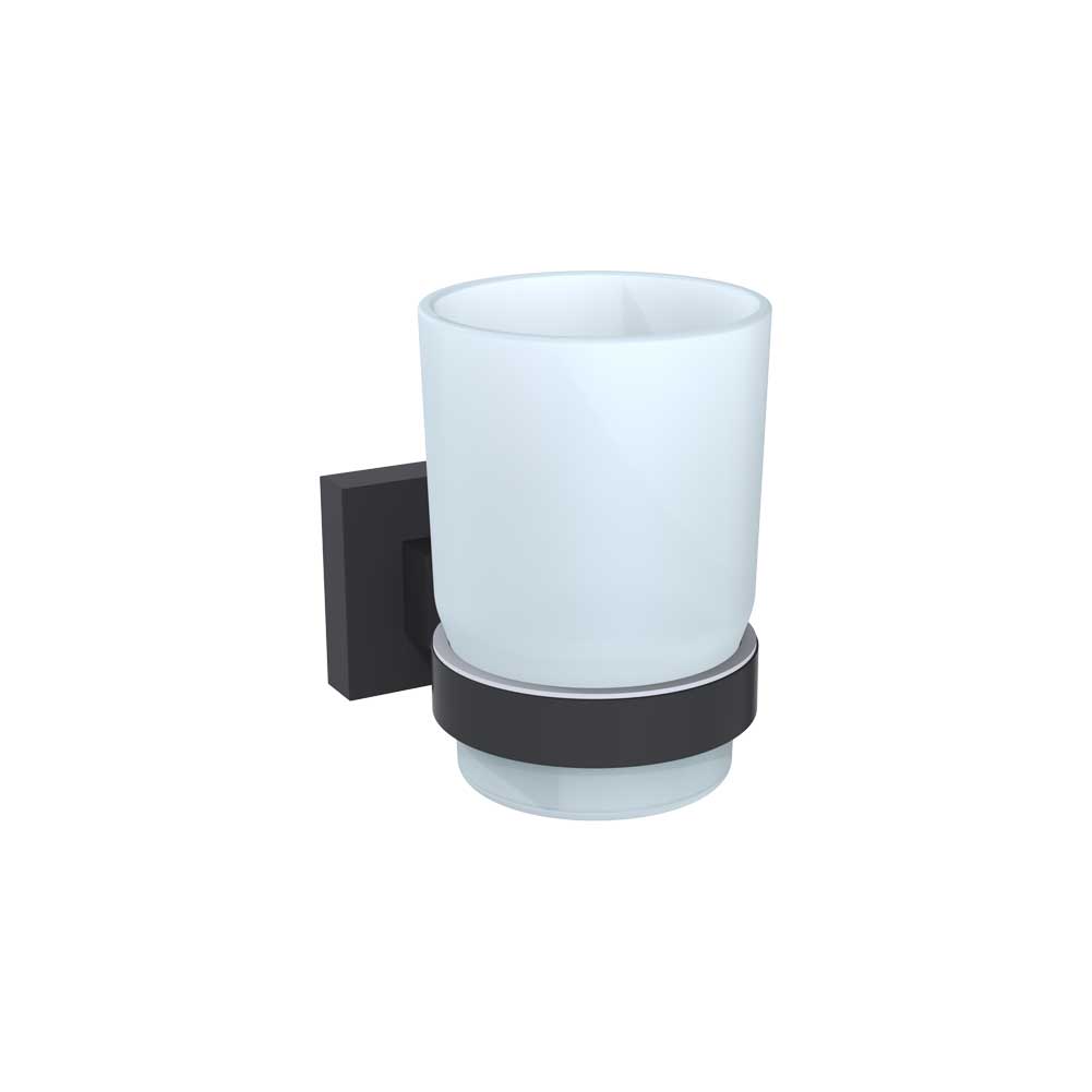 Q1 Frosted Glass Tumbler & Holder