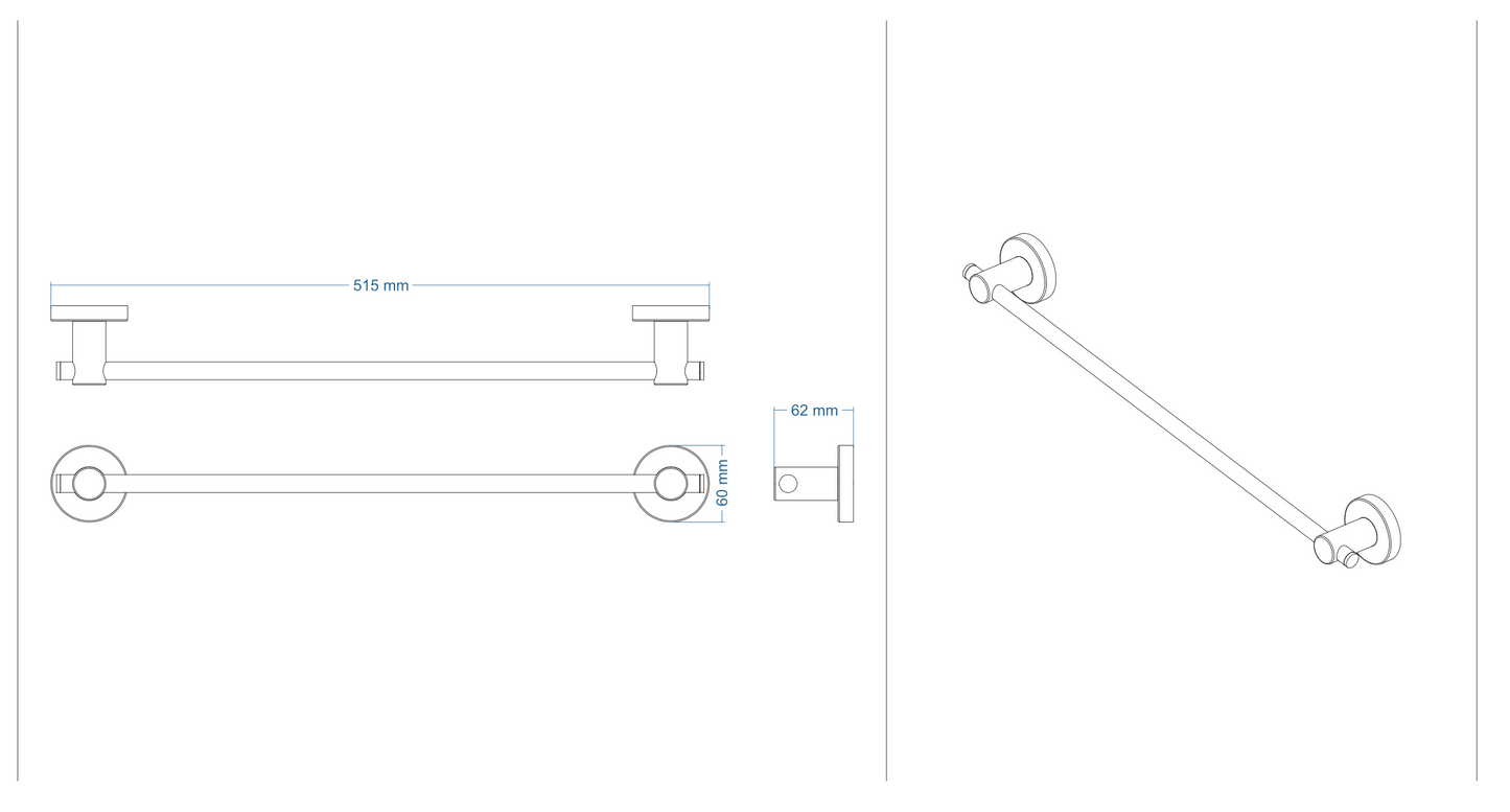 Arya Long Towel Rail 500mm.