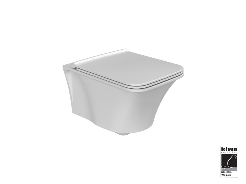 Ibiza Rimless Wall Hung Toilet With Soft Close Seat 018900-W