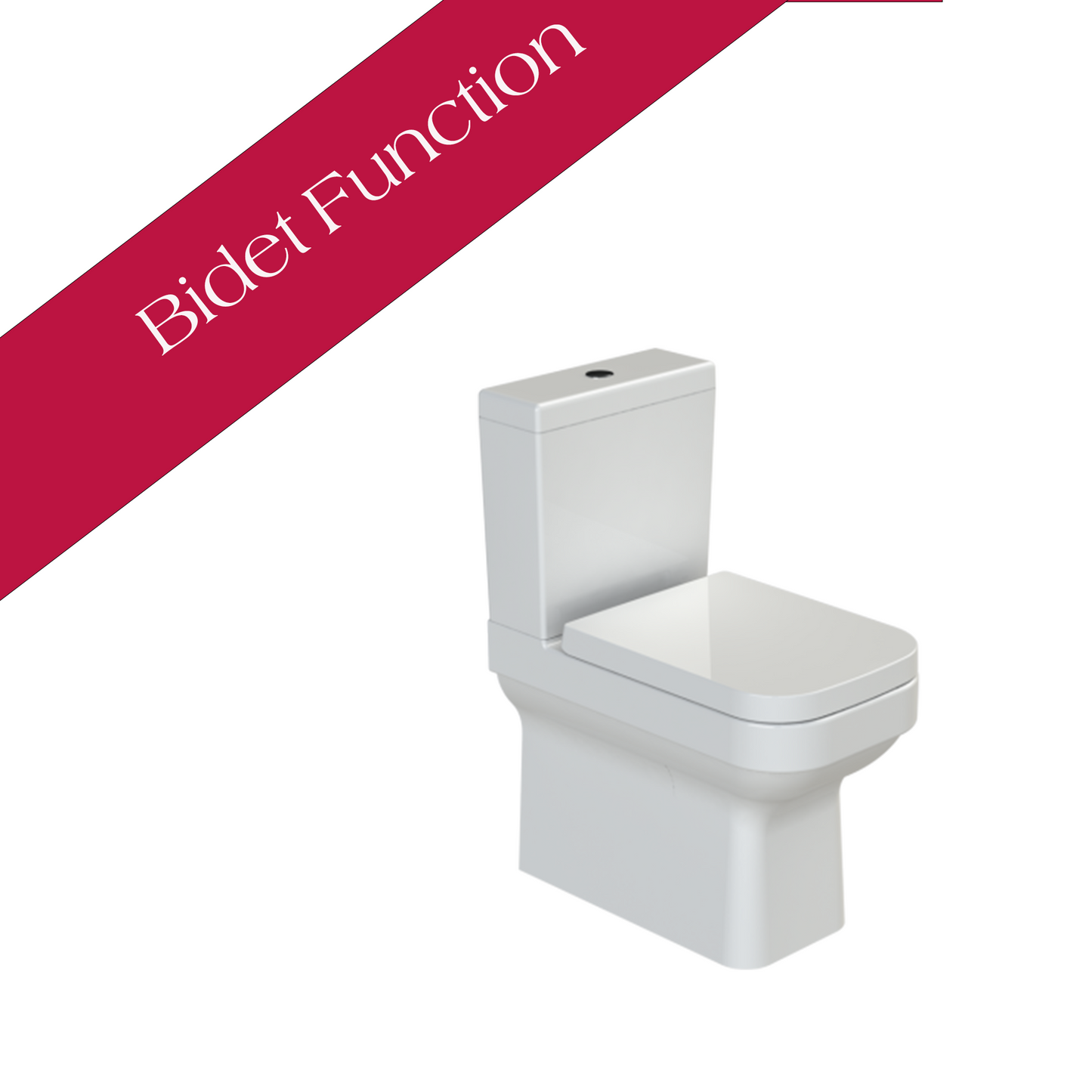 Noura Close Coupled BTW Bidet Toilet With Soft Close Seat 028700-P-01