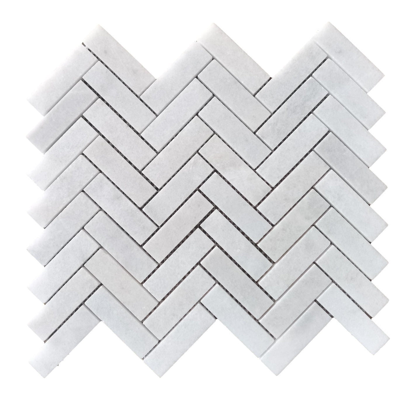 Carrara White Honed Herringbone Marble Mosaic (m2)