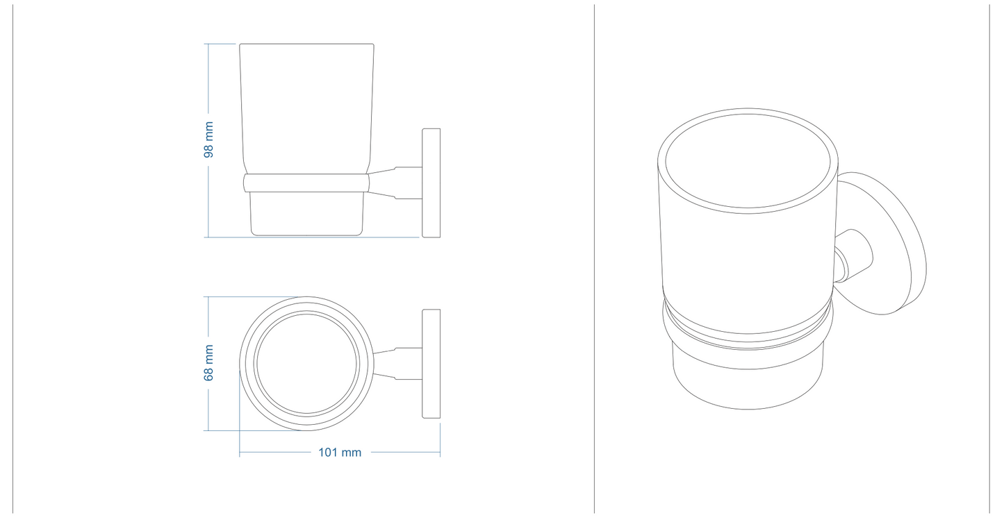 Natura Frosted Glass Tumbler & Holder