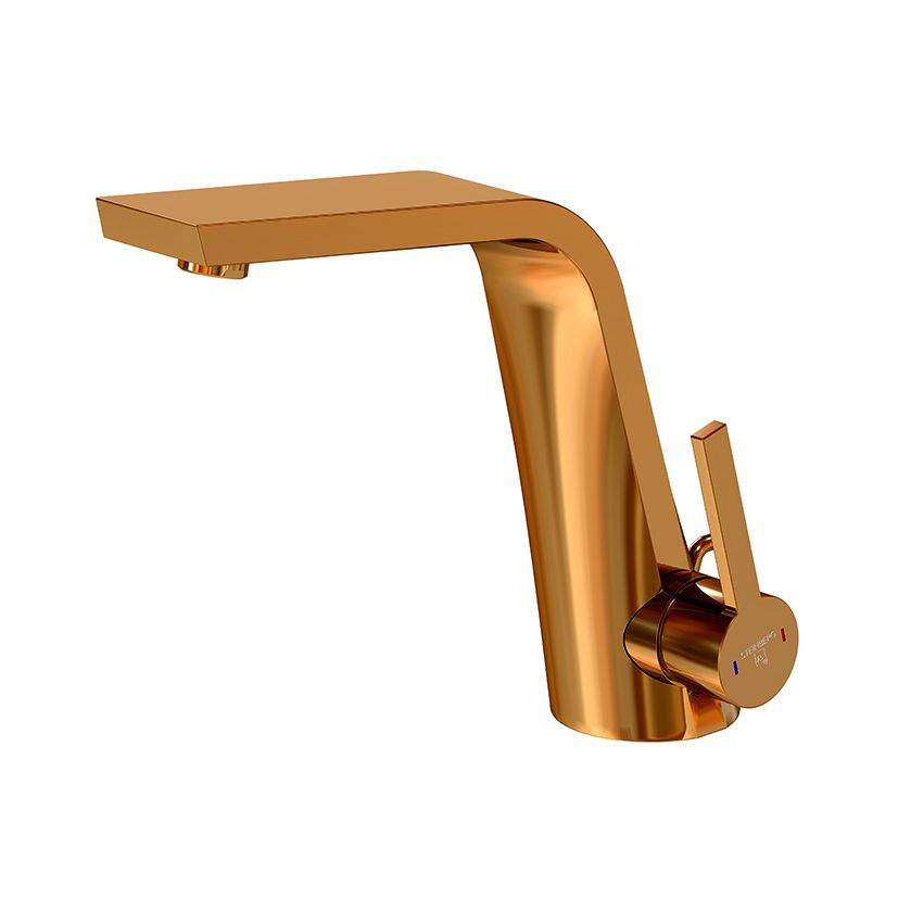 Single Lever Basin Mixer With Pop Up Waste Rose Gold Steinberg